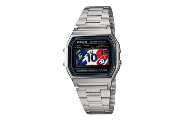 Кастомные часы Casio A158WA — Эксклюзивный дизайн с флагом Франции и Номер 10 Мбаппе — фото 5