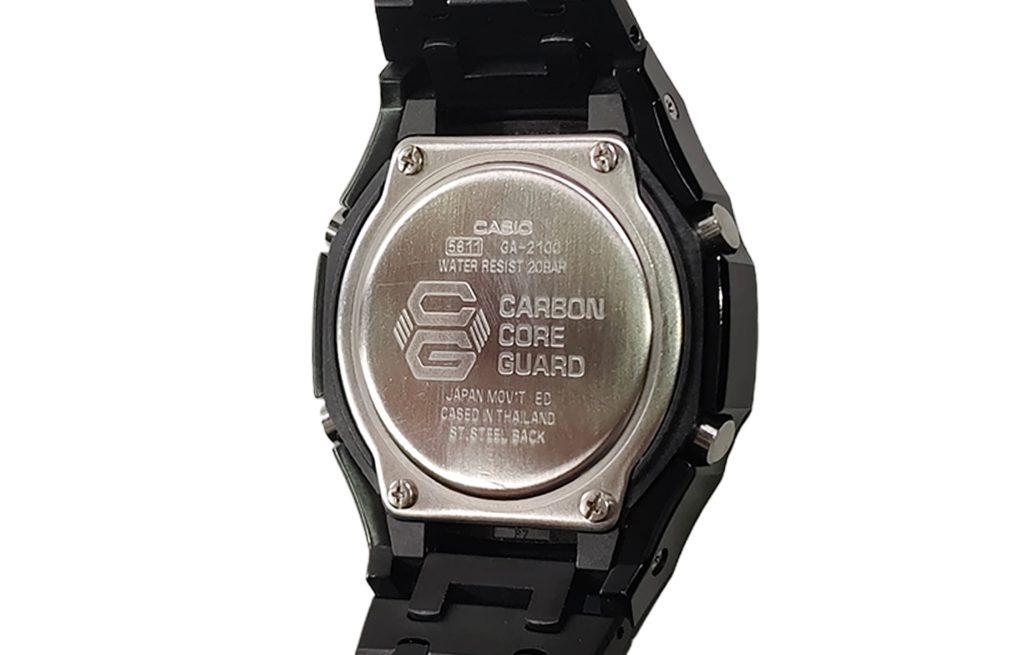 Кастомные часы Casio G-Shock Тёмная Неоновая Экспансия Света, вид сбоку. CasiOAK Custom, кастомные часы Casio ручная сборка