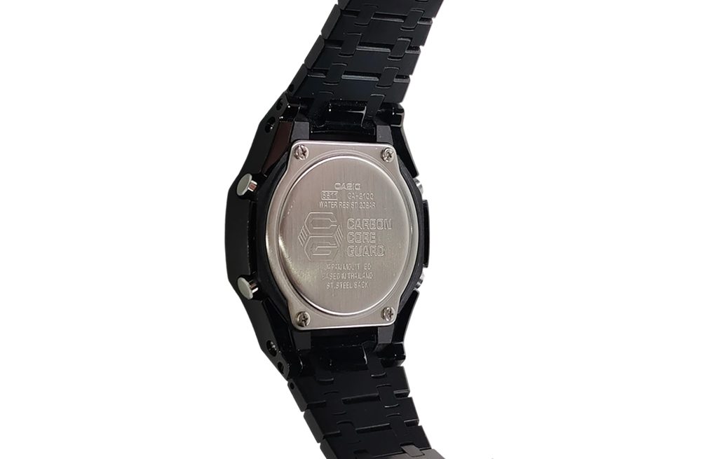 Кастомные часы Casio G-Shock Мерцающая Тьма Розовая Душа, розовые, вид сбоку. CasiOAK Custom, кастомные часы Casio ручная ...