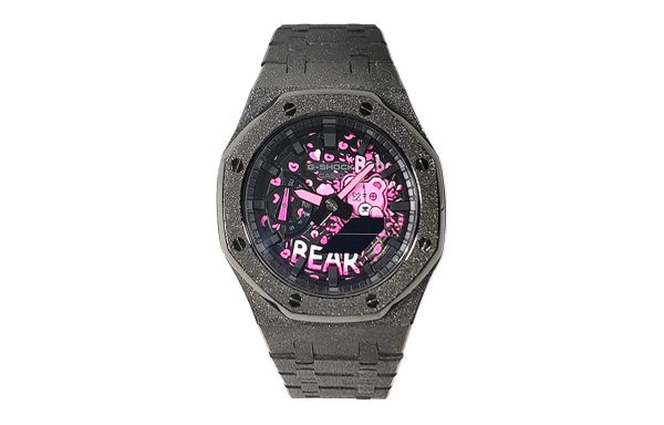 Кастомные часы Casio G-Shock Мерцающая Тьма Розовая Душа, розовые, дополнительное фото. CasiOAK Custom, кастомные часы Cas...