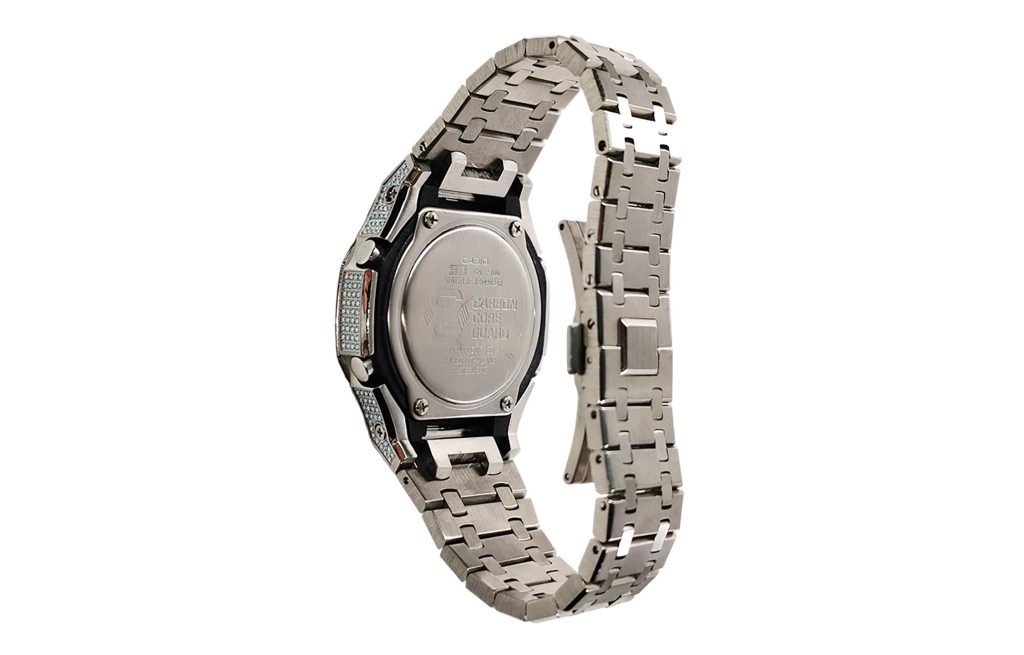 Кастомные часы Casio G-Shock Расплавленный Кристалл Рисованное Пламя, алые, детали циферблата. CasiOAK Custom, кастомные ч...