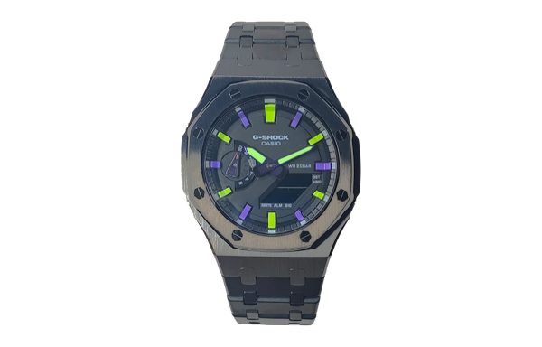 Кастомные часы Casio G-Shock Тёмная Неоновая Экспансия Света, дополнительное фото. CasiOAK Custom, кастомные часы Casio ру...
