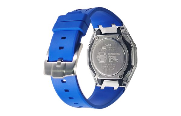 Кастомные часы Casio G-Shock Прозрачная Глубина Лазурного Ритма, лазурные, детали циферблата. CasiOAK Custom, кастомные ча...