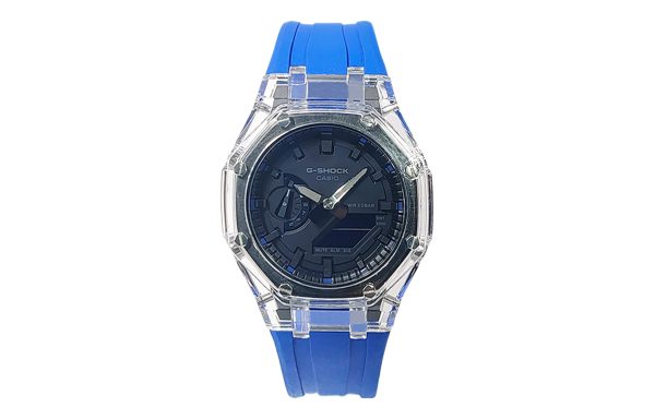 Кастомные часы Casio G-Shock Прозрачная Глубина Лазурного Ритма, лазурные, дополнительное фото. CasiOAK Custom, кастомные ...