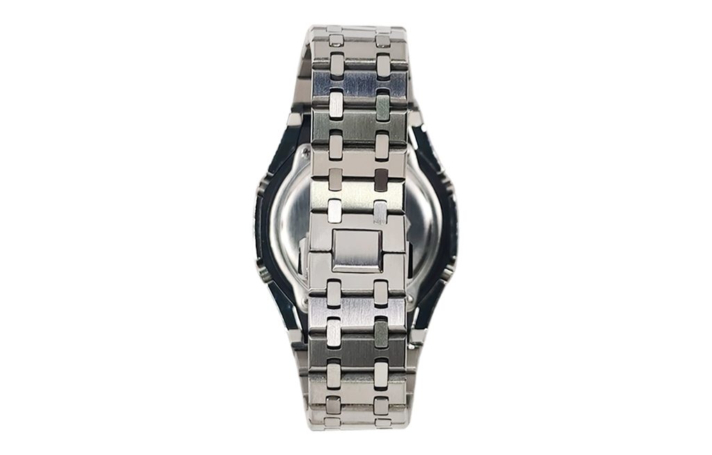 Кастомные часы Casio G-Shock Морозная Луна Фиалковый След, алые, детали циферблата. CasiOAK Custom, кастомные часы Casio р...
