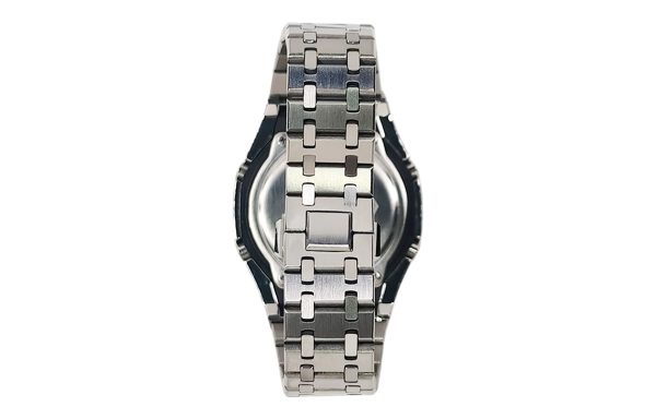 Кастомные часы Casio G-Shock Морозная Луна Фиалковый След, алые, детали циферблата. CasiOAK Custom, кастомные часы Casio р...
