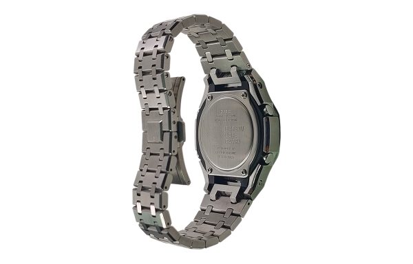Кастомные часы Casio G-Shock Сине-Фиолетовый Кристалл, алые, на руке. CasiOAK Custom, кастомные часы Casio ручная сборка