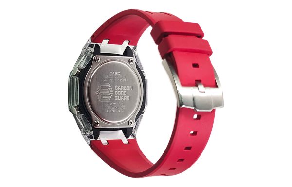 Кастомные часы Casio G-Shock Алая Душа Кристальный Панцирь, стальные, на руке. CasiOAK Custom, кастомные часы Casio ручная...