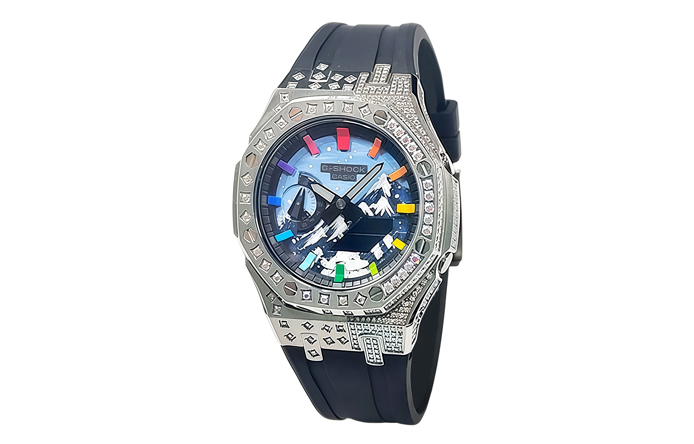 Кастомные часы CASIO GA2100 | Мод | CasiOAK Custom Кастомные часы Casio G-Shock Снежный Пик Яркого Клинка. Купить кастом G-Shock CasiOAK Custom, доставка по России