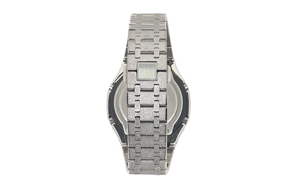 Кастомные часы Casio G-Shock Звёздный Бриллиант Серебряная Сталь, серебряные, на руке. CasiOAK Custom, кастомные часы Casi...