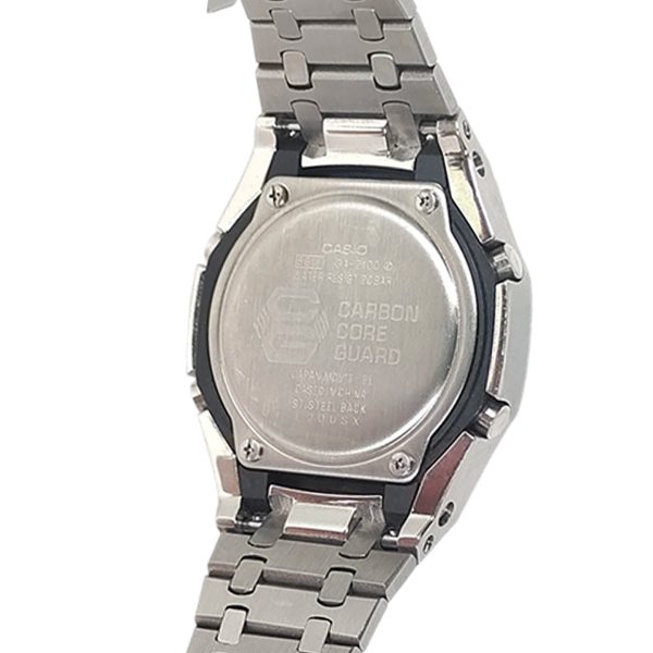 Кастомные часы Casio G-Shock Бирюзовый Тиффани Серебряный Браслет, серебряные, вид сбоку. CasiOAK Custom, кастомные часы C...