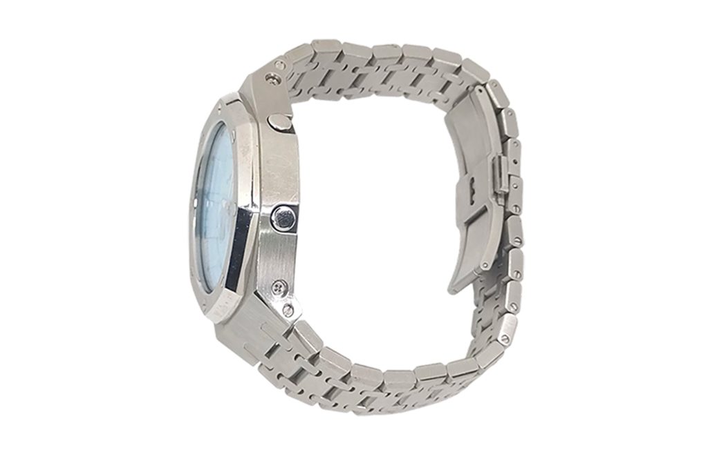 Кастомные часы Casio G-Shock Бирюзовый Тиффани Серебряный Браслет, серебряные, детали циферблата. CasiOAK Custom, кастомны...
