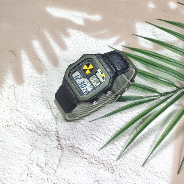 Кастомные часы Casio AE-1200WHB Зелёный Свет — фото 5522