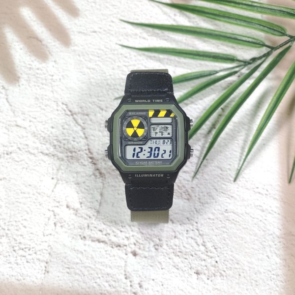 Кастомные часы Casio AE-1200WHB Зелёный Свет — фото 5523