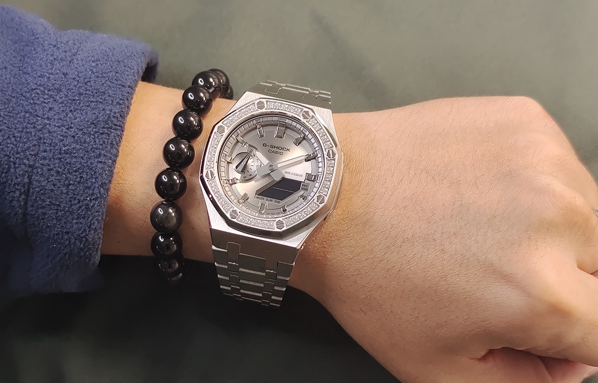 CASIOAK CASIO G-SHOCK MOD Ледяное Серебро Custom Watch — фото 2