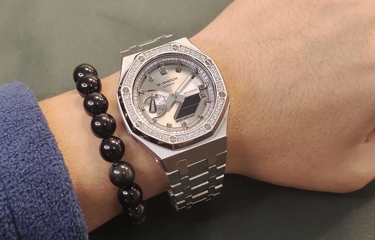 CASIOAK CASIO G-SHOCK MOD Ледяное Серебро Custom Watch — фото 3