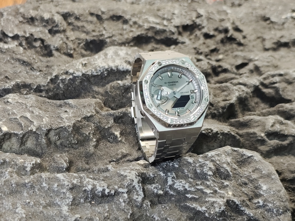 CASIOAK CASIO G-SHOCK MOD Ледяное Серебро Custom Watch — фото 5