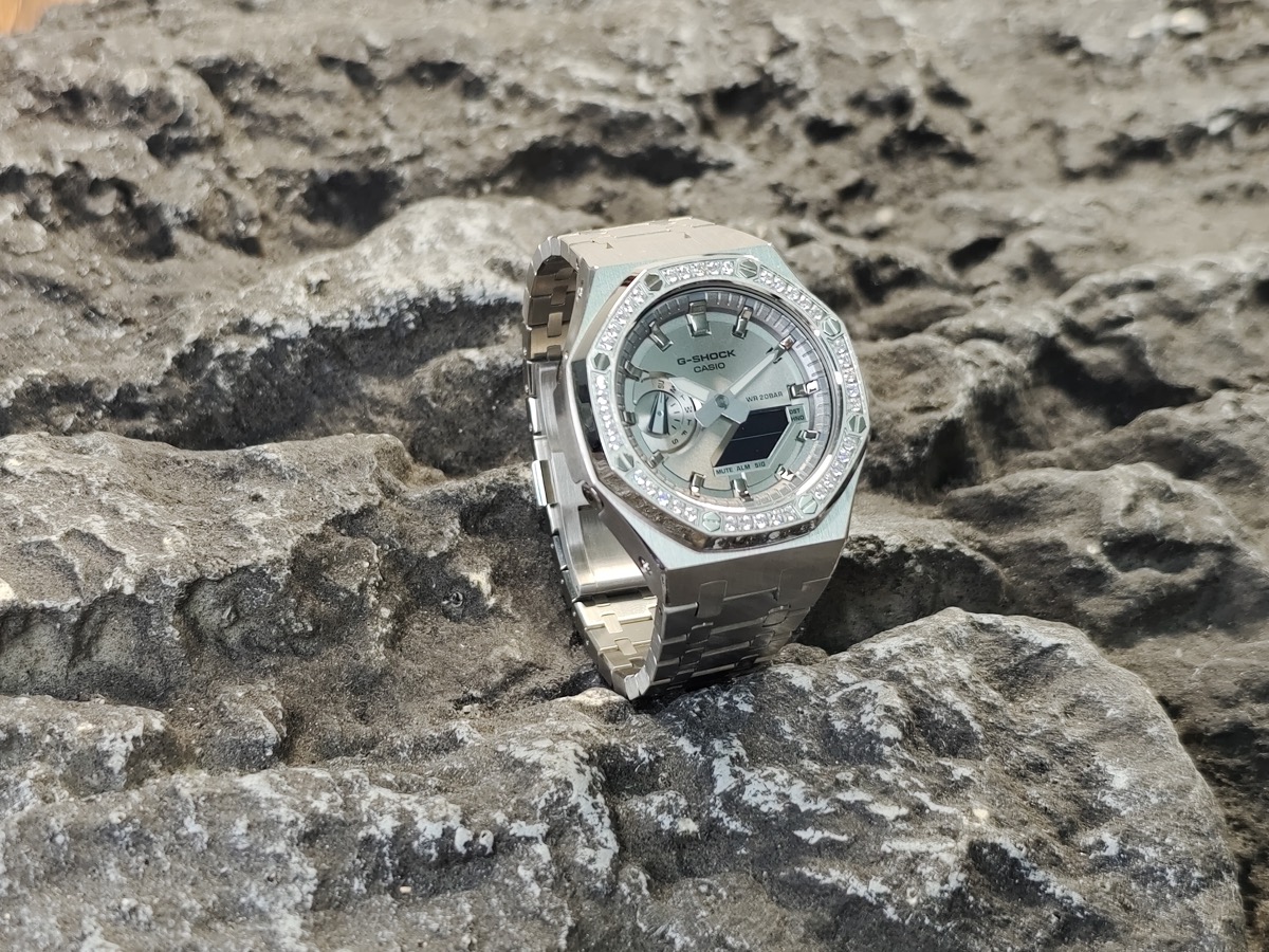 CASIOAK CASIO G-SHOCK MOD Ледяное Серебро Custom Watch — фото 6